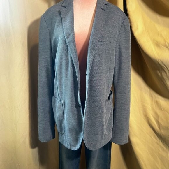 Zara Man  Blue & White  Design  Double Breasted  Blazer Size  44 USA / 54 EUR - Picture 2 of 9